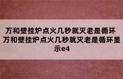 万和壁挂炉点火几秒就灭老是循环 万和壁挂炉点火几秒就灭老是循环显示e4